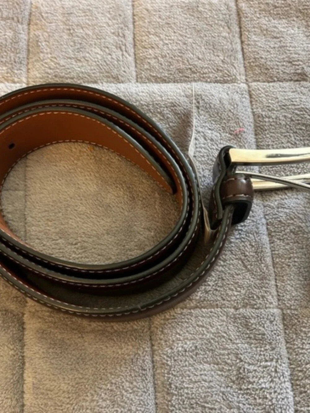 English Laundry brown leather belt with silver buckle style 30018 size 32